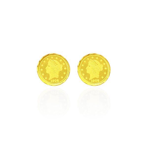 Liberty Gold Coin Earstuds