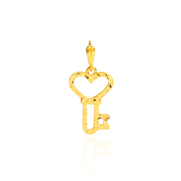 Sparkle Heart Key Pendant